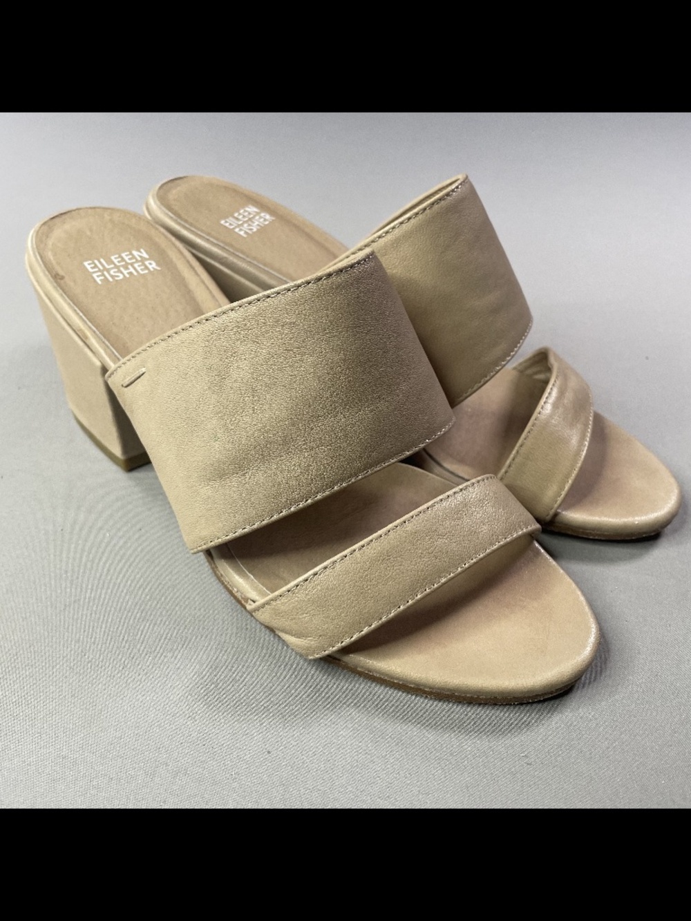 Eileen Fisher Shoes Womens 7.5 brown leather heels sandals preppy casual